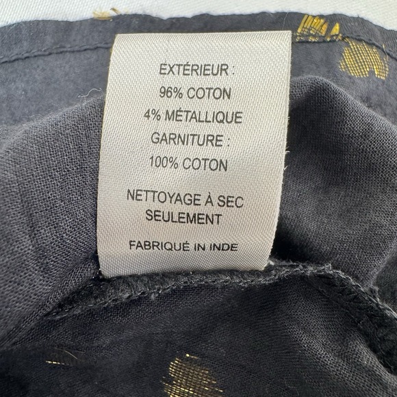 SEA New York Womens Large‎ Blouse Top Laura Long Sleeve Boho Femme Black Gold - Picture 12 of 16